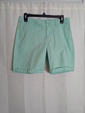 GAP Women's Mint Green Flat Front Chino Shorts